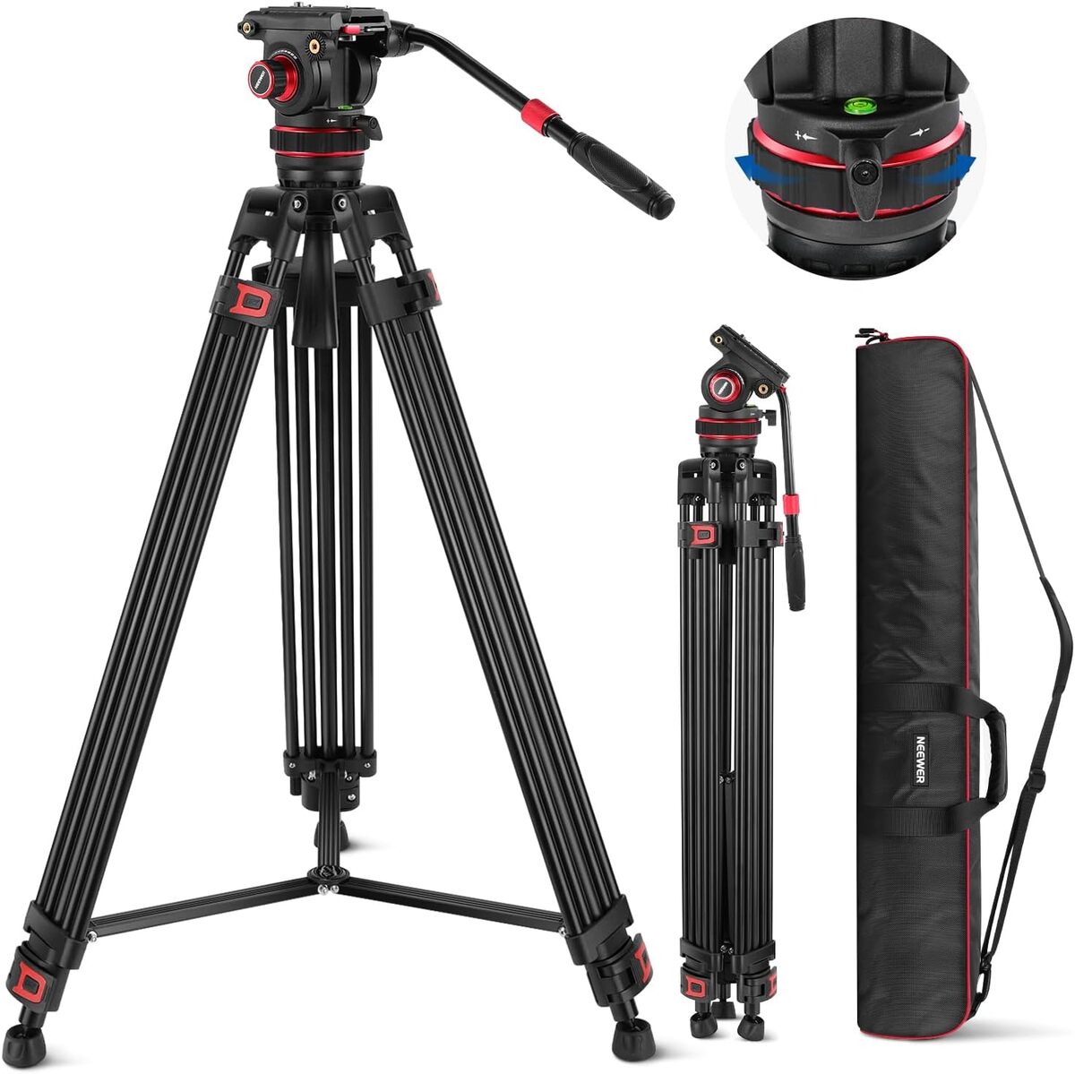 Test : neewer Trépied vidéo TP75 avec tête fluide