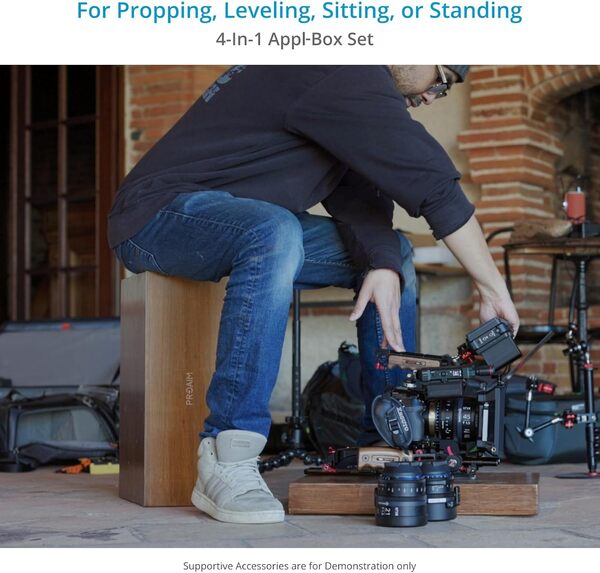 PROAIM Lot de 4 APPL-Box (marron) pour studio, plateau de tournage et photographie. Fabriqué en bois de cèdre 12 plis. Pour une utilisation en studio et sur site (AB-SET4-BR)