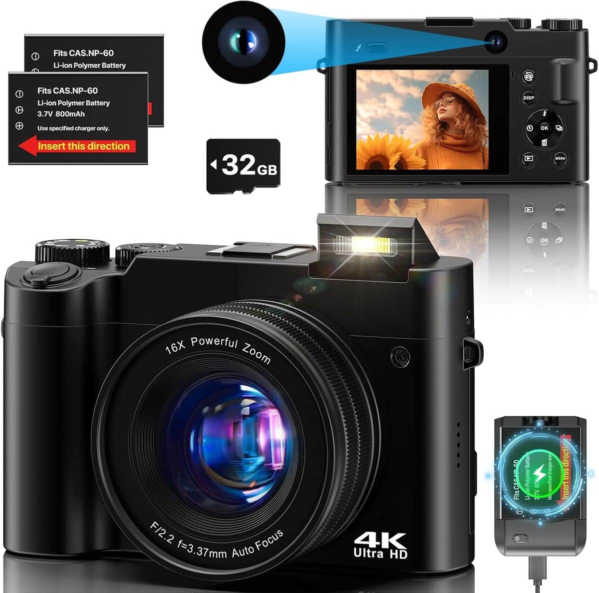 Test de l'appareil photo numérique 4K 64MP anti-shake : la caméra idéale pour les jeunes vlogueurs