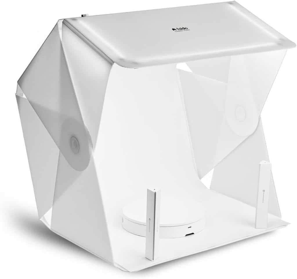 Test du studio photo Orangemonkie Foldio 3 avec set Halo Bar et plateau 360