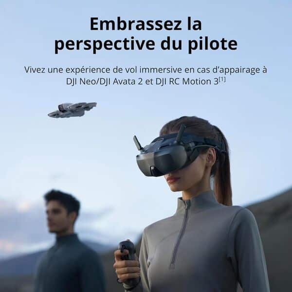 DJI Goggles N3, Goggles FPV avec écran Ultra-Large de 1 080p, expérience de vol immersive, Goggles pour Drone FPV, Diffusion sans Fil, Goggles pour Drone, kit prêt à l’Emploi, Curseur en RA