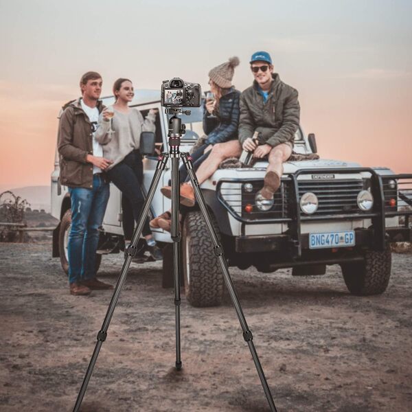 NEEWER 66 pouces trépied pour appareil photo monopode avec rotule en fibre de carbone,plaque de dégagement rapide de type Arca 1/4