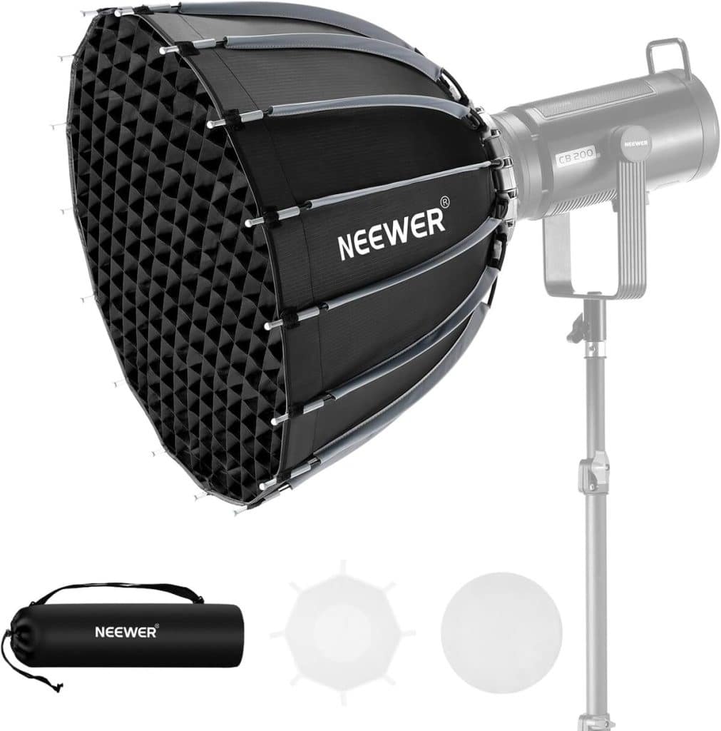 Test de la softbox NEEWER 22'' NS55P : éclairage vidéo continu et compatible
