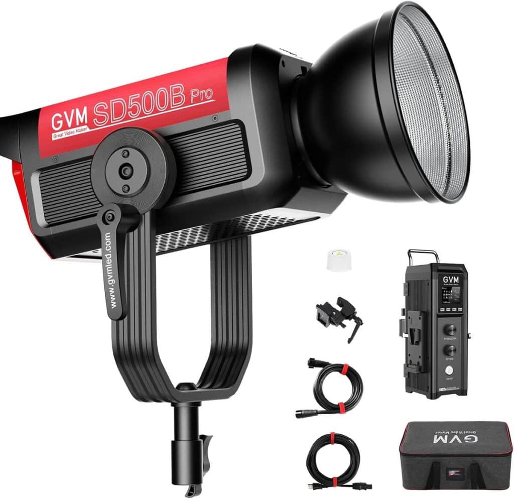 Test : gVM Pro SD500B, lampe vidéo LED 500 W avec support Bowen