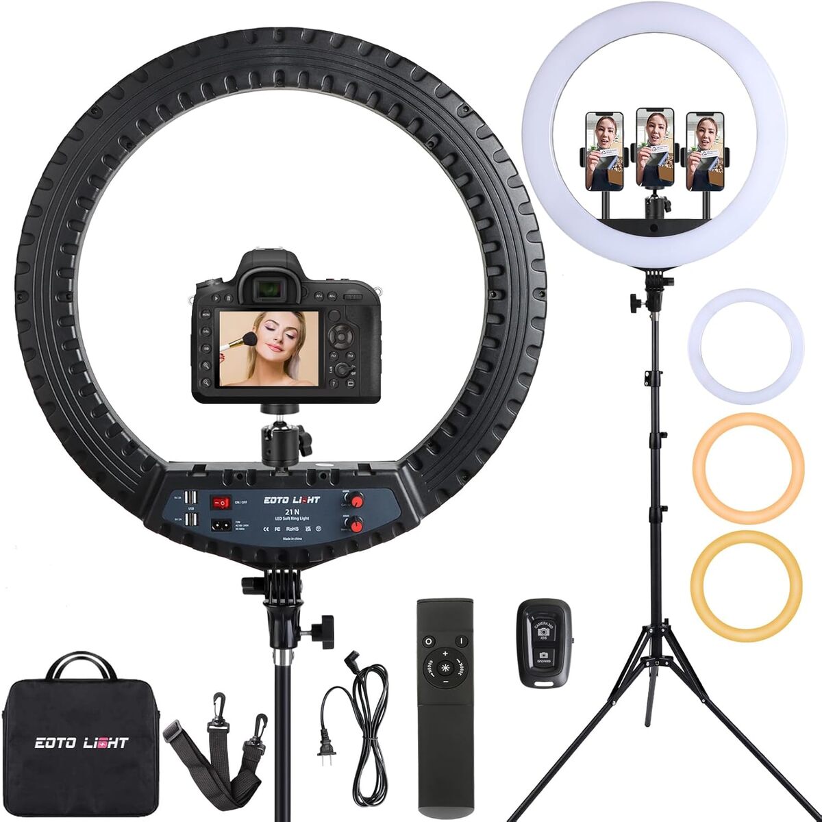 Test : ring light 21 pouces LED, trépied inclus
