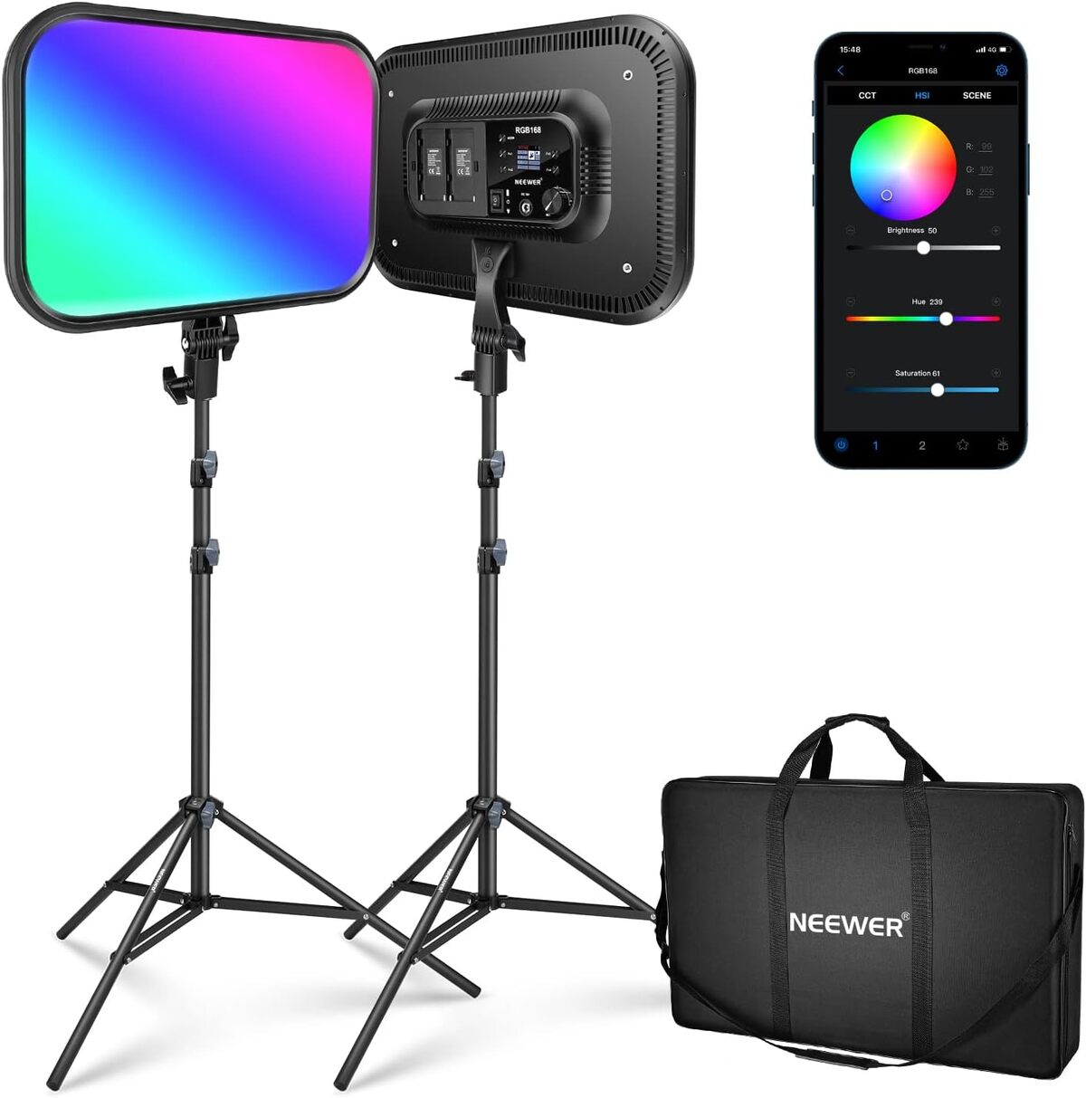 Test : panneau d'éclairage vidéo led Neewer RGB168