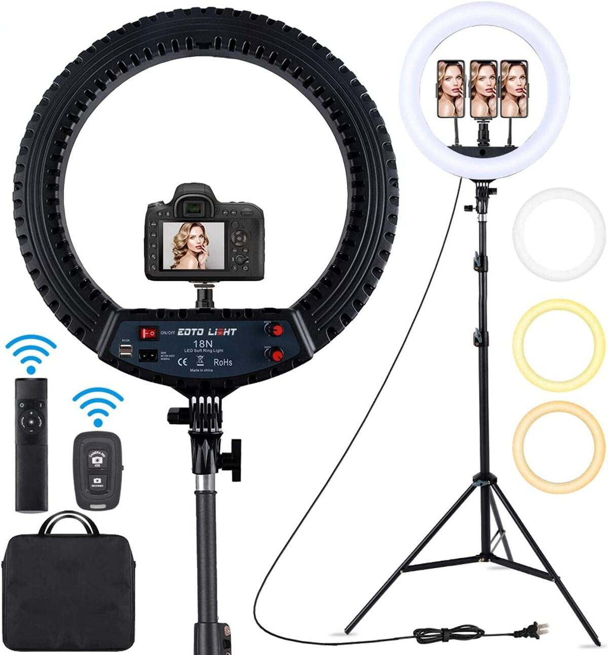 Test : ring Light 18 pouces avec trépied pour vidéo et maquillage