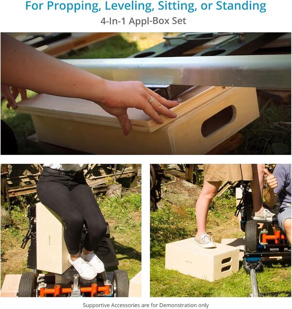 PROAIM Ensemble Complet de 4 APPL-Boxes Blanches Standard pour Studio, Plateau de Tournage et Photographie. Utilisez-Les pour étayer, niveler, Debout. Complet, moitié, Quart et crêpe (AB-SET4-WH)