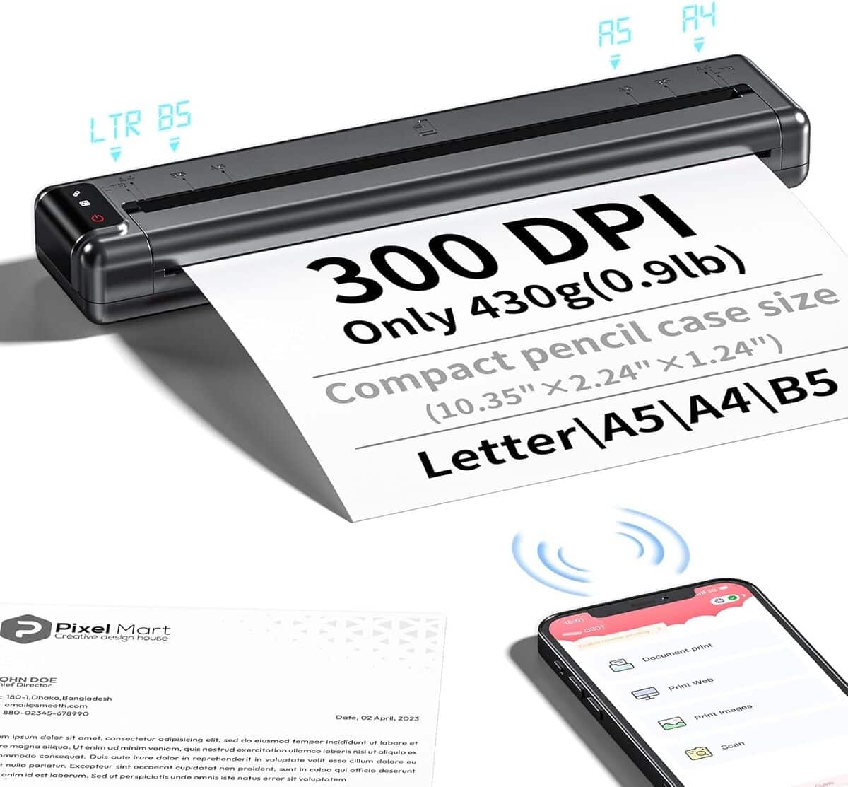 Test de la mini imprimante thermique portable PhoFuta 300DPI : connectivité complète et praticité
