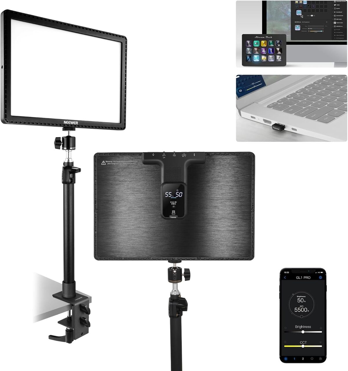 Test : lumière LED NEEWER GL1 Pro pour streaming