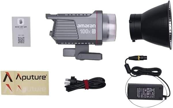 Aputure Amaran 100x S - Lampe Vidéo COB Bi-couleur, Lampe LED compacte à source ponctuelle, Lumière Principale 100W 2700-6500K pour la Photographie et la Vidéographie, Compatible avec Bowens Accessory