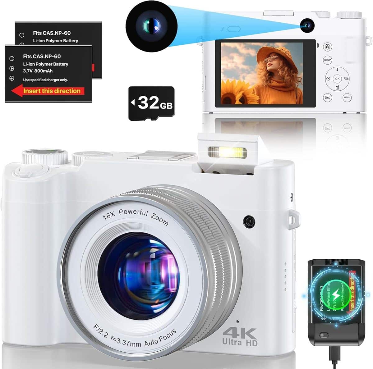 Test : appareil photo numérique 4K 64 MP autofocus pour vloggers et débutants