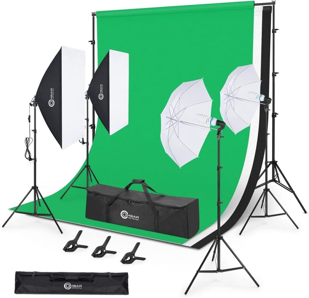Test du kit studio photo OMBAR avec éclairage et accessoires complets