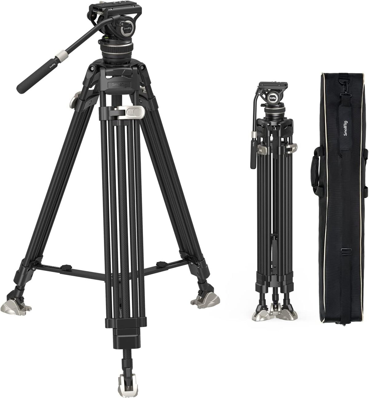 Test : trépied vidéo professionnel SMALLRIG AD-100, robustesse en fibre de carbone