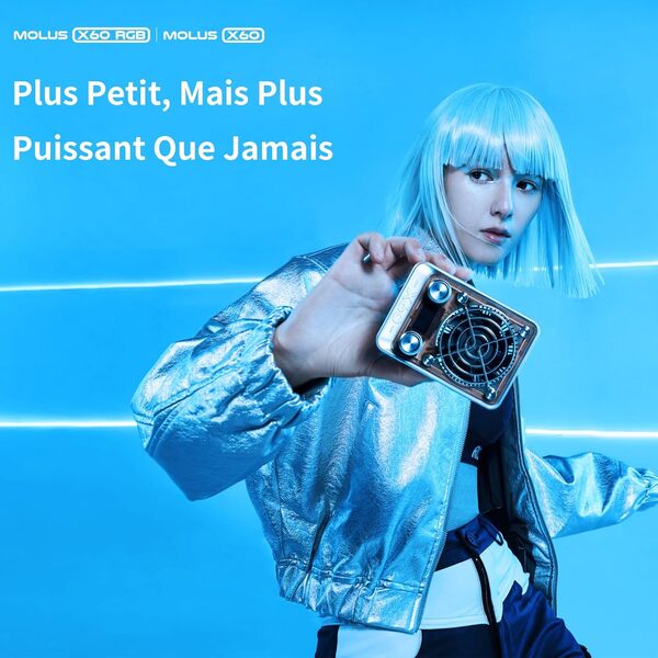 ZHIYUN Lumiere Video RGB Molus X60 RGB Combo [Official] 60W avec Batterie 2550mAh, COB LED Eclairage Video, Streaming Lampe avec 2010 Lux/ 2700~6500K/ CRI 95/ TLCI 98/ Bluetooth/ 15 Effets, 319g