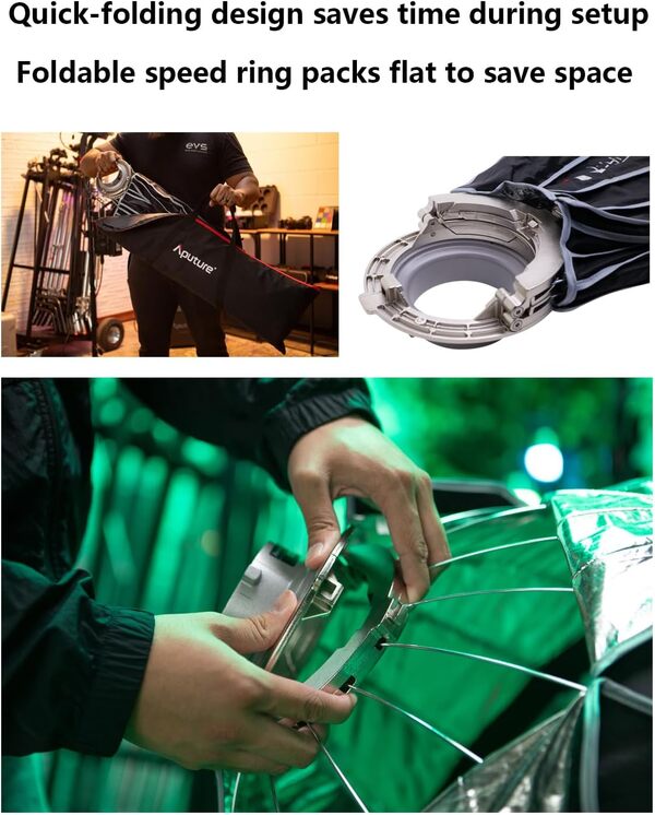 Aputure Light Dome Mini III - Softbox Circulaire Mini Bowens Mount Φ58*32.7cm : Installation Rapide avec Conception Pliable, Compatibilité avec Les Lumières Continues Aputure & Amaran & Autres Bowens