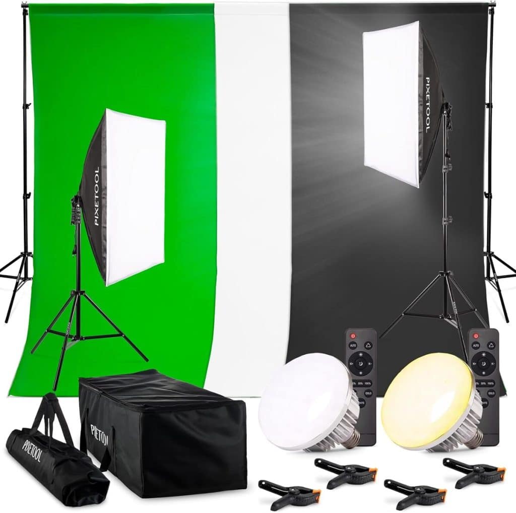Test du kit studio photo PIXETOOL : éclairage, fond vert et softbox intégrés
