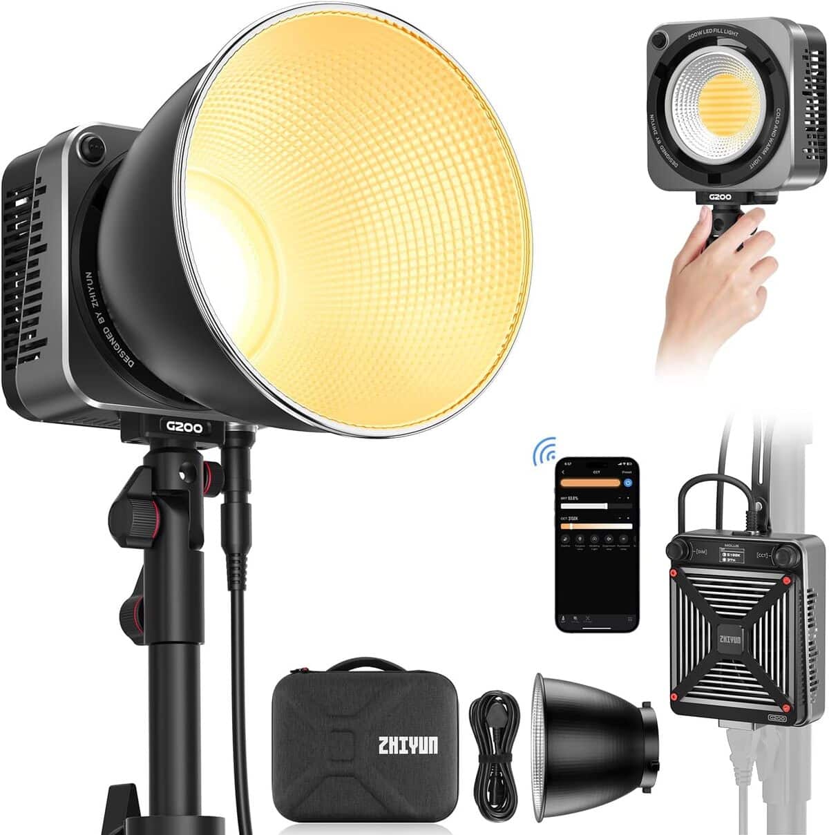 Test : zhiyun Molus G200, lampe vidéo COB LED 200W puissante