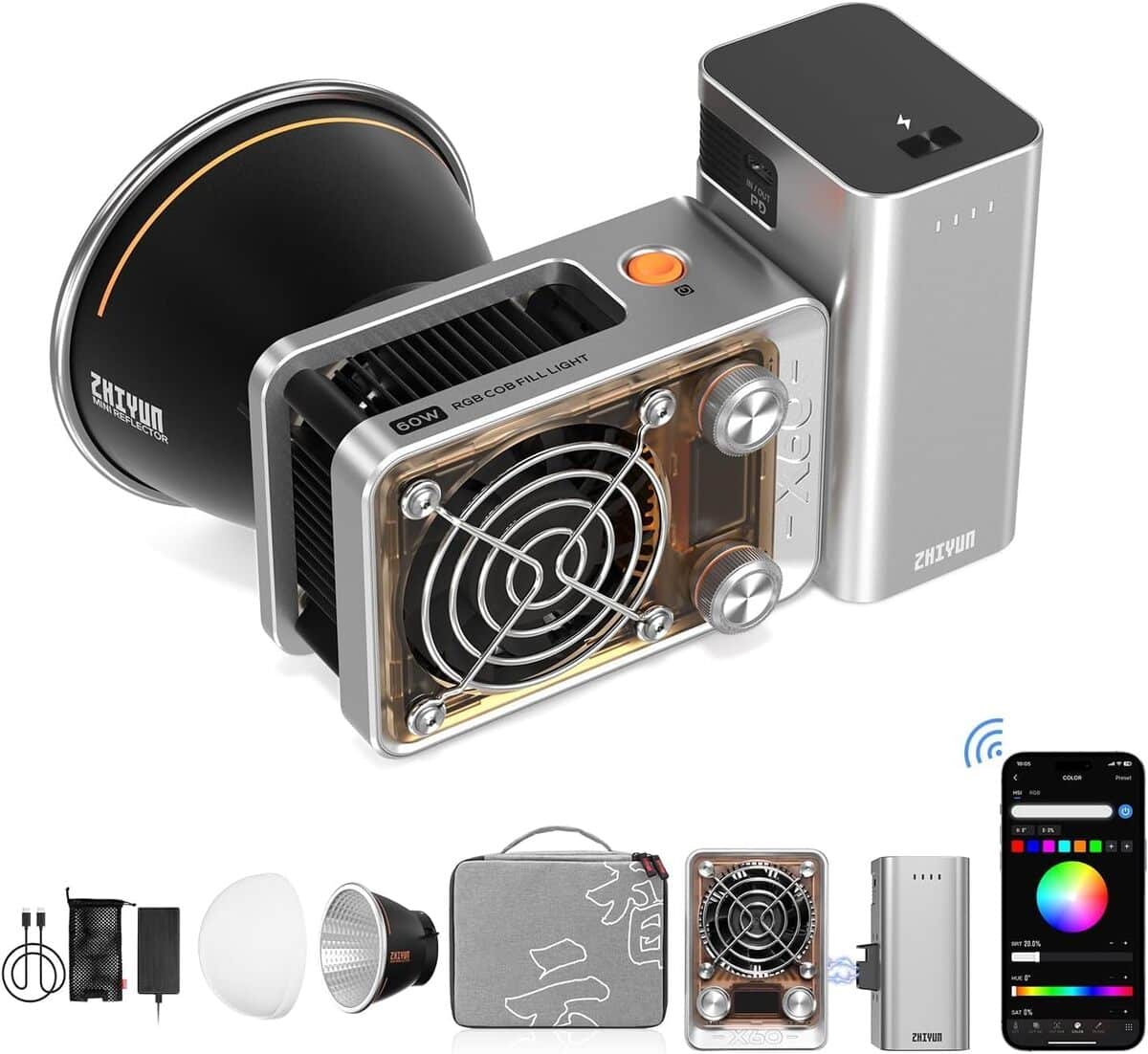 Test : zhiyun Molus X60 RGB Combo, l'éclairage vidéo polyvalent