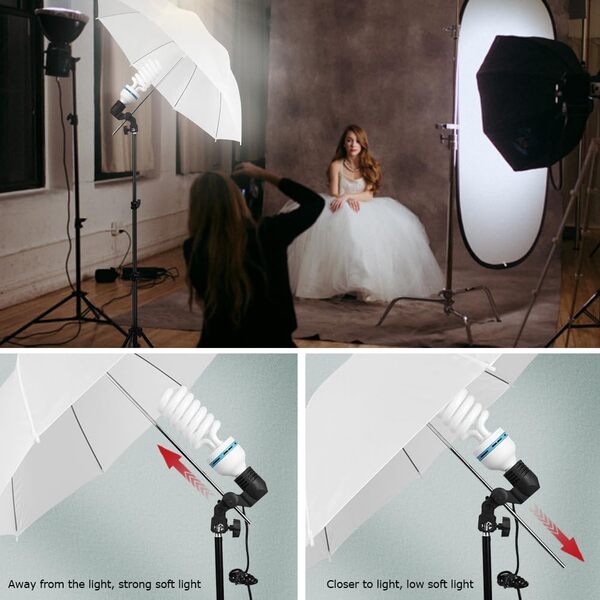 Studio Photo Et Éclairage, Zingbabu 0.5x0.7m Softbox Studio Photo Kit, 2x3m Backdrop Stand, 1.8x2.8m Toile de Fond, Steady Umbrella Kit Eclairage Photo Light